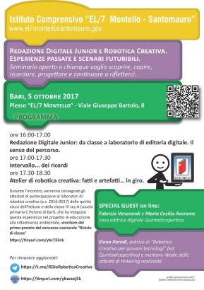 A2. Redazione Digitale Junior e Robotica Creativa. Esperienze passate e scenari futuribili [a.s. 2017/2018]