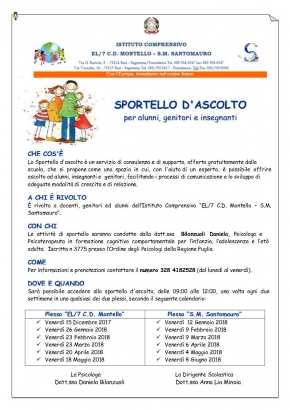 A3. Sportello d'ascolto [a.s. 2017/2018]