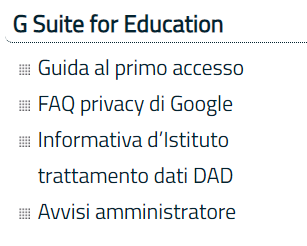 menu g suite for education